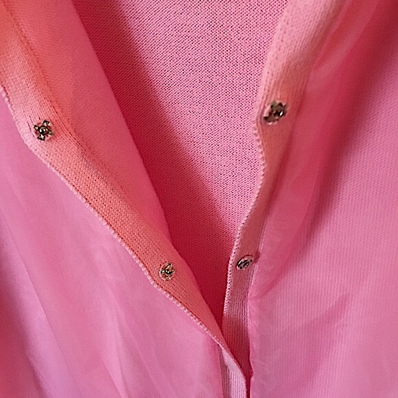 Vintage 90 Y2K gentryportofino Unique Barbiecore Retro Pink Cardigan Sweater Set - Picture 13 of 16